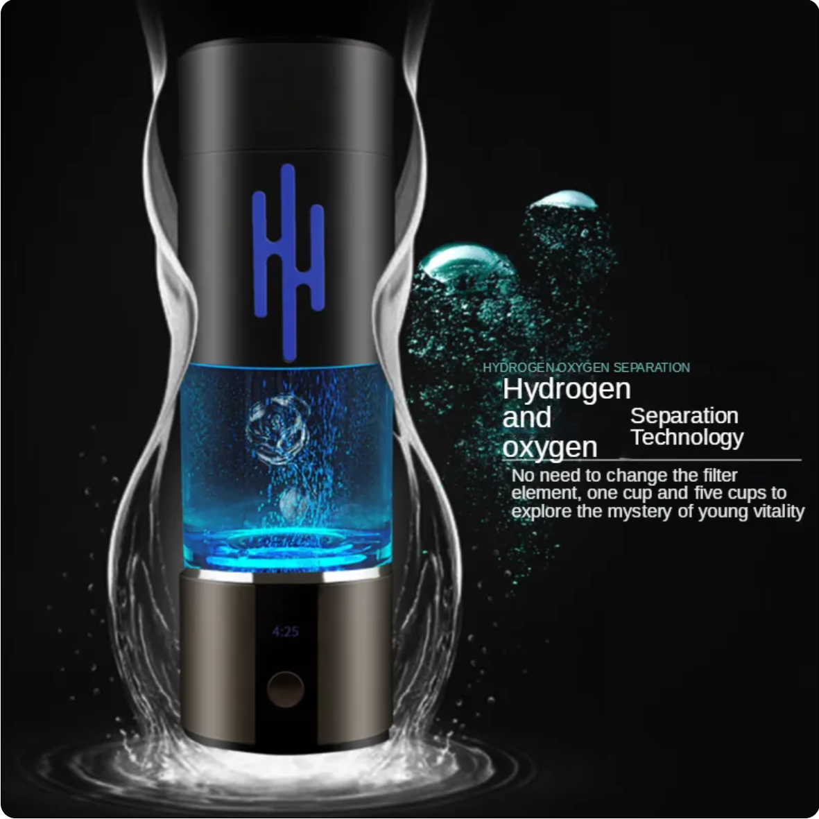 6000PPB h2 portable h2 rich hydrogen water bottle spe/pem rich hydrogen cup water generator